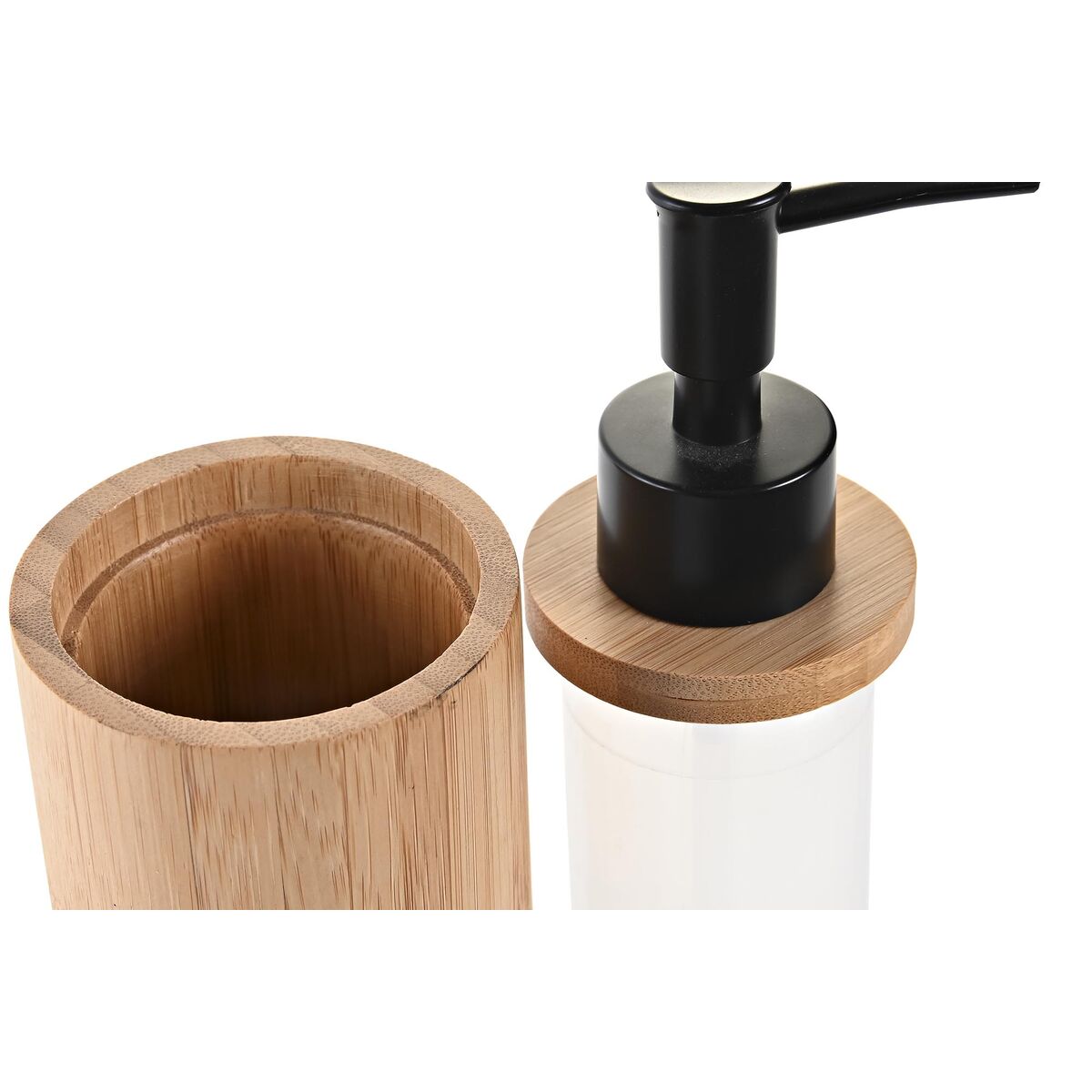 Soap Dispenser DKD Home Decor Black Natural Bamboo polypropylene-2