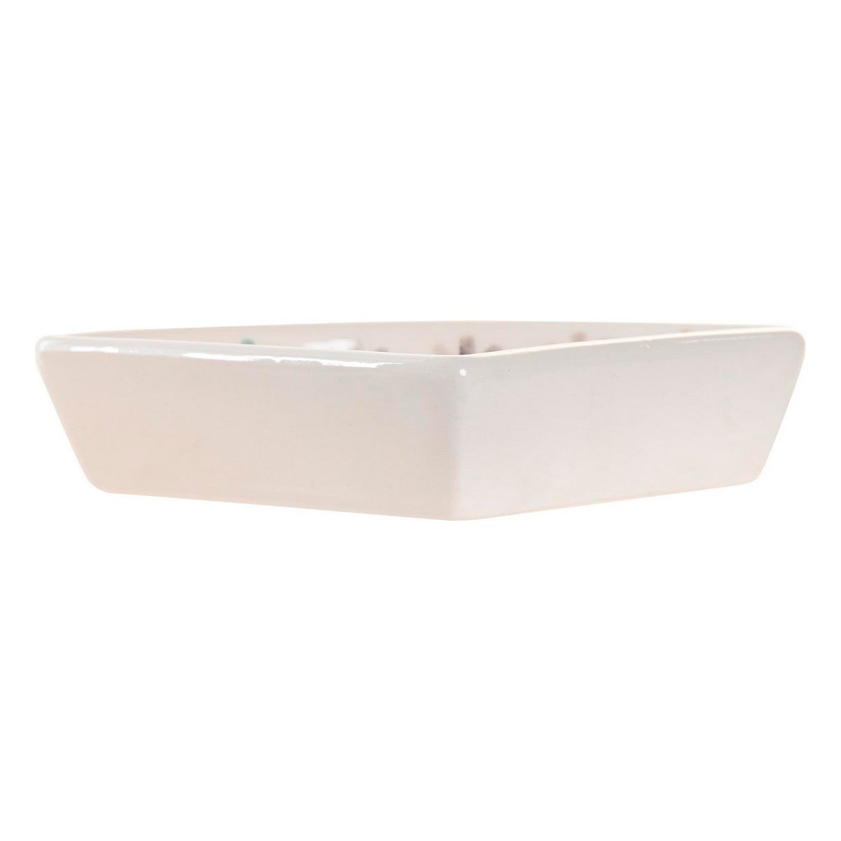 Rectangular white ceramic basin on a white background
