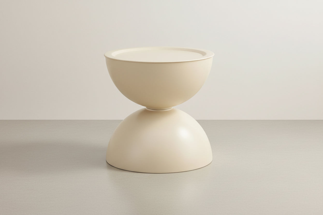 Beige ceramic bowl on a white background