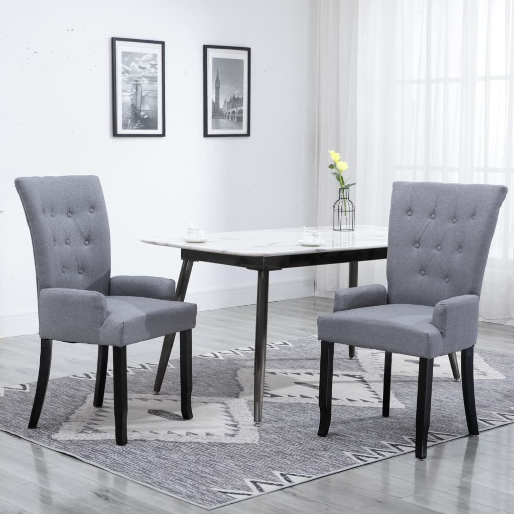 vidaXL Dining Chairs Accent Dining Chair with Armrests for Home Kitchen Fabric-14