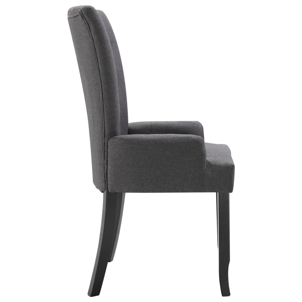 vidaXL Dining Chairs Accent Dining Chair with Armrests for Home Kitchen Fabric-2