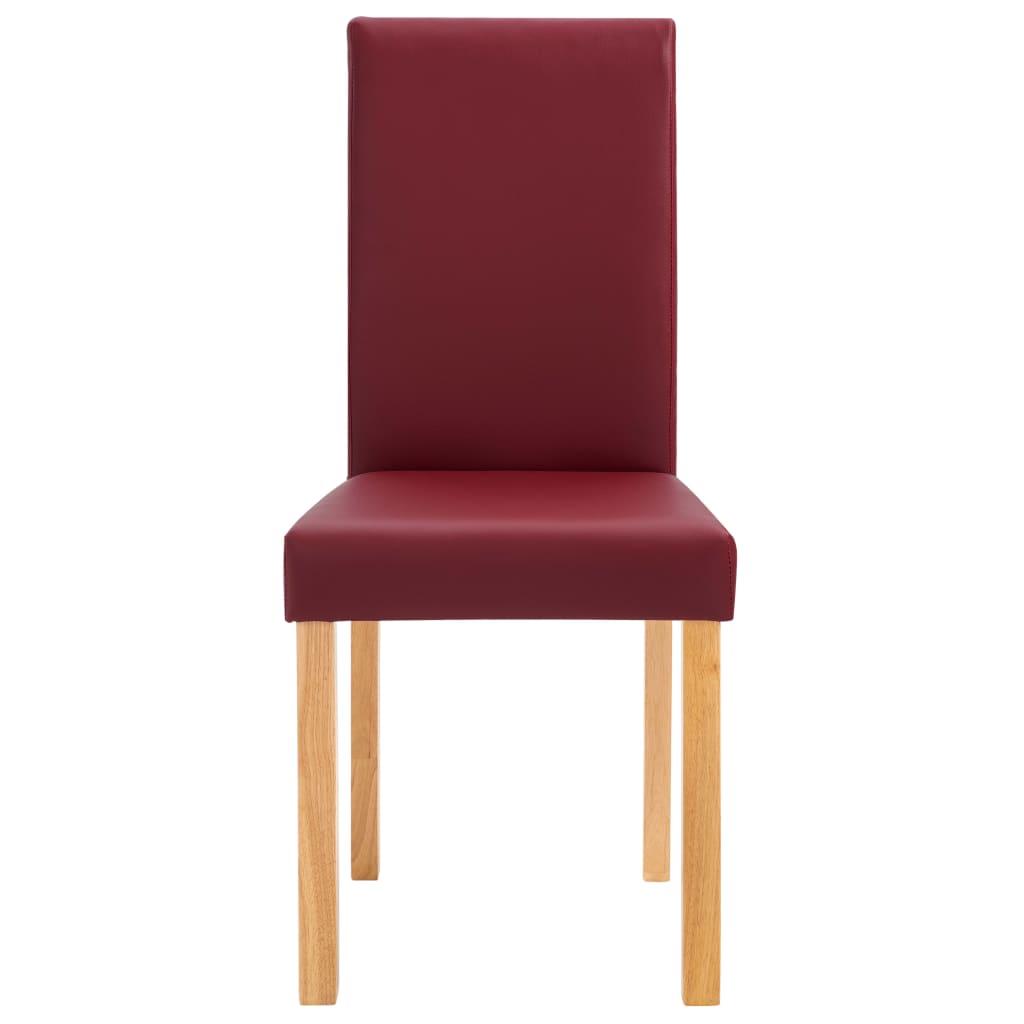 vidaXL Dining Chairs Side Chair with Wooden Legs for Kitchen Faux Leather-2