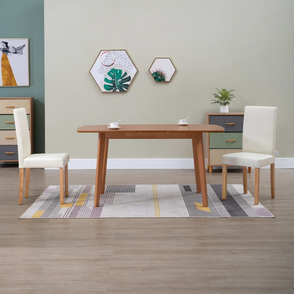 vidaXL Dining Chairs Side Chair with Wooden Legs for Kitchen Faux Leather-6