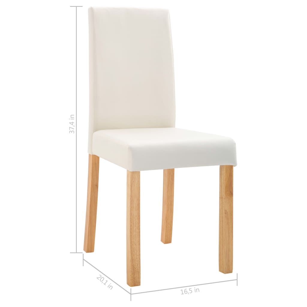 vidaXL Dining Chairs Side Chair with Wooden Legs for Kitchen Faux Leather-3