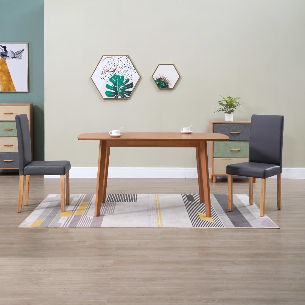 vidaXL Dining Chairs Side Chair with Wooden Legs for Kitchen Faux Leather-8