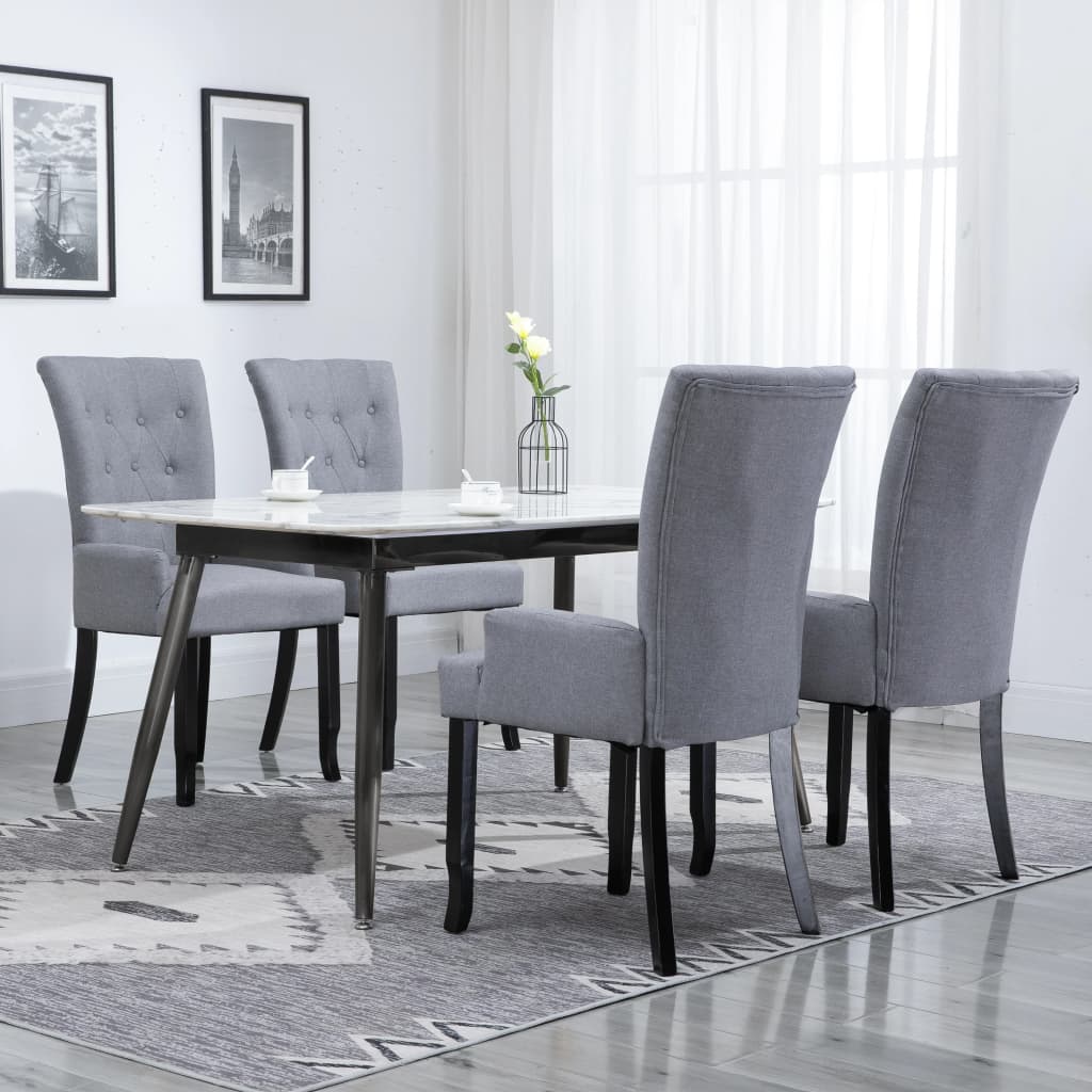 vidaXL Dining Chairs Accent Dining Chair with Armrests for Home Kitchen Fabric-8