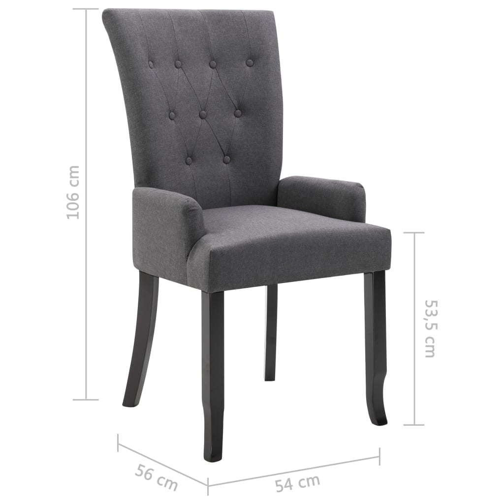 vidaXL Dining Chairs Accent Dining Chair with Armrests for Home Kitchen Fabric-1