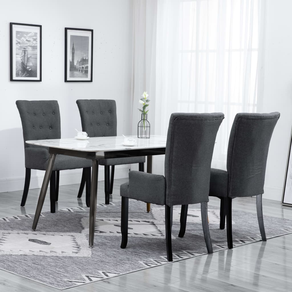 vidaXL Dining Chairs Accent Dining Chair with Armrests for Home Kitchen Fabric-7