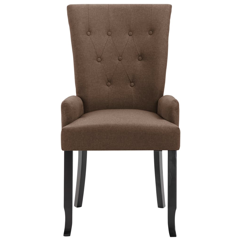 vidaXL Dining Chairs Accent Dining Chair with Armrests for Home Kitchen Fabric-4