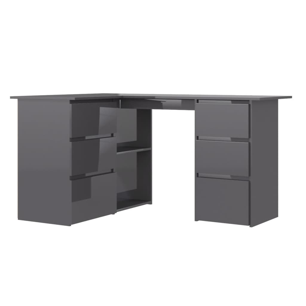 vidaXL Corner Desk Computer Desk Workstation Table Workstation Engineered Wood-4