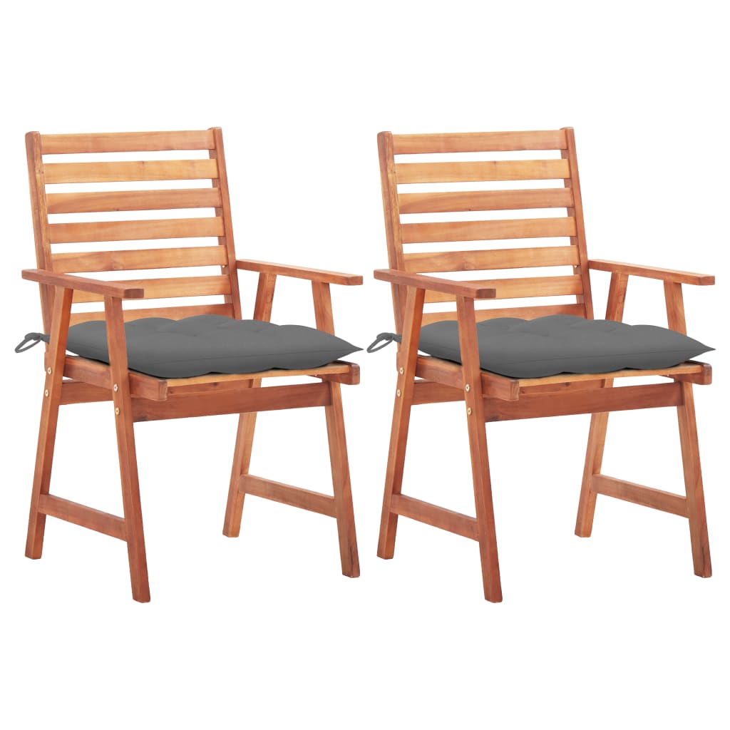 vidaXL Patio Dining Chairs Outdoor Patio Chair with Cushions Solid Wood Acacia-1