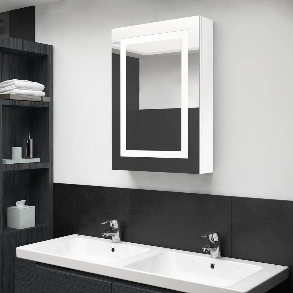 vidaXL Bathroom Cabinet Mirrored Bathroom Vanity Wall Mounted Medicine Cabinet-5