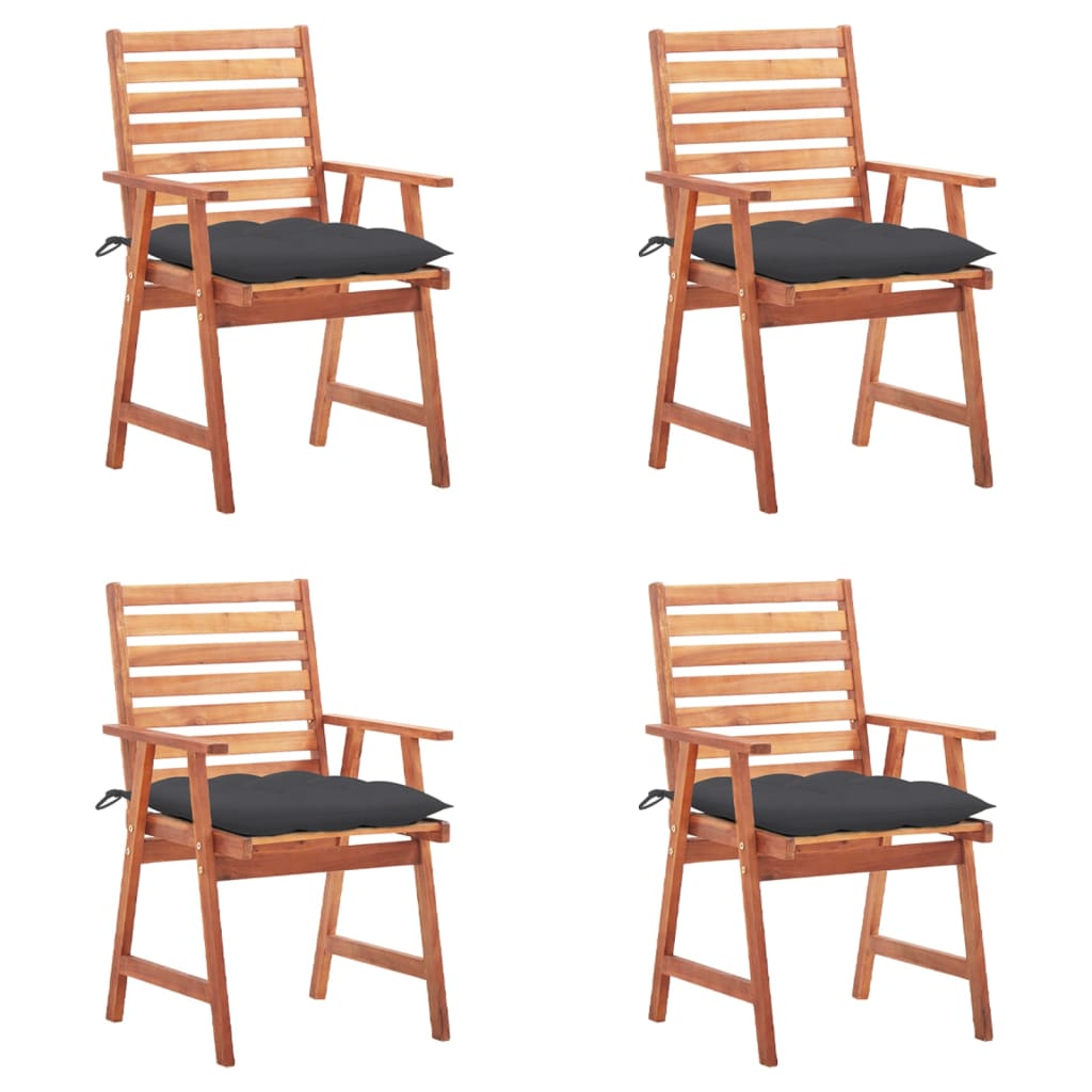 vidaXL Patio Dining Chairs Outdoor Patio Chair with Cushions Solid Wood Acacia-8