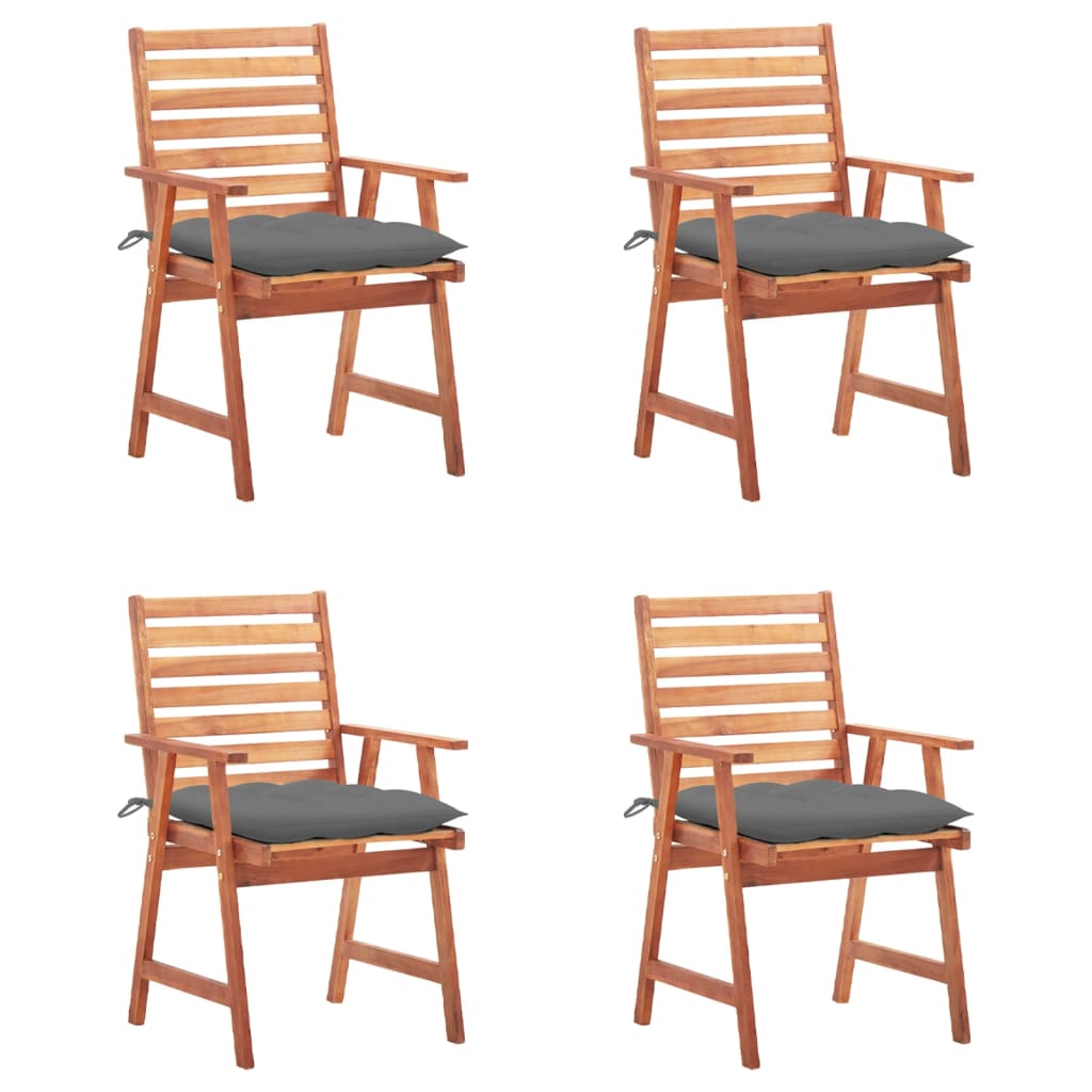 vidaXL Patio Dining Chairs Outdoor Patio Chair with Cushions Solid Wood Acacia-27