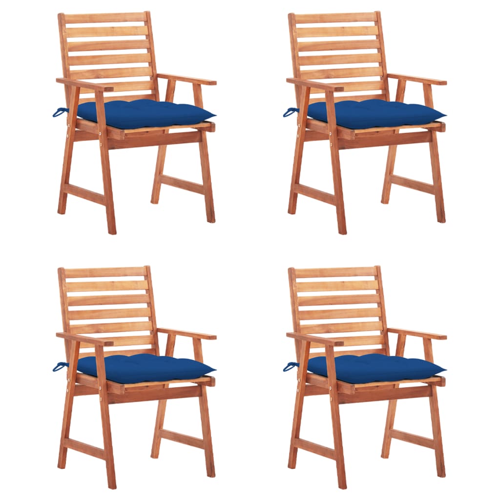 vidaXL Patio Dining Chairs Outdoor Patio Chair with Cushions Solid Wood Acacia-39