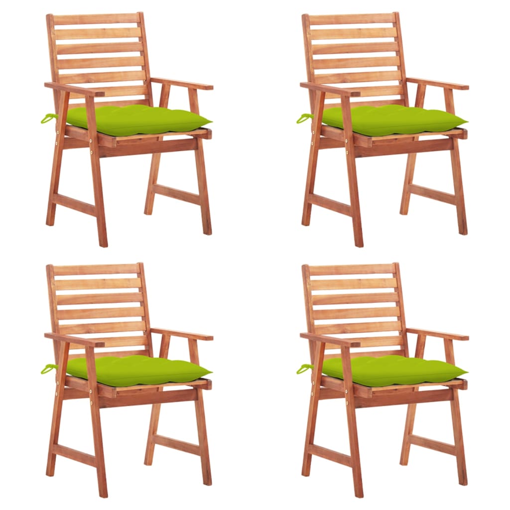 vidaXL Patio Dining Chairs Outdoor Patio Chair with Cushions Solid Wood Acacia-58