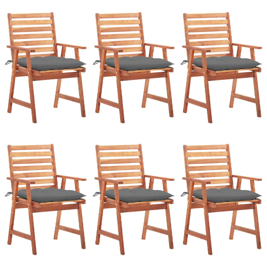 vidaXL Patio Dining Chairs Outdoor Patio Chair with Cushions Solid Wood Acacia-25