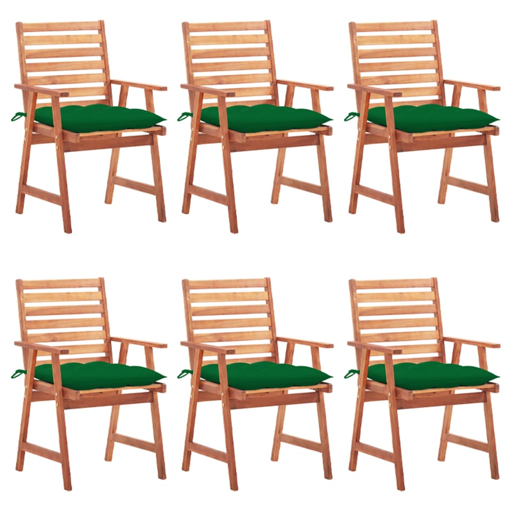 vidaXL Patio Dining Chairs Outdoor Patio Chair with Cushions Solid Wood Acacia-30