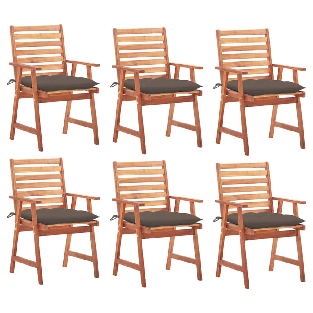 vidaXL Patio Dining Chairs Outdoor Patio Chair with Cushions Solid Wood Acacia-47