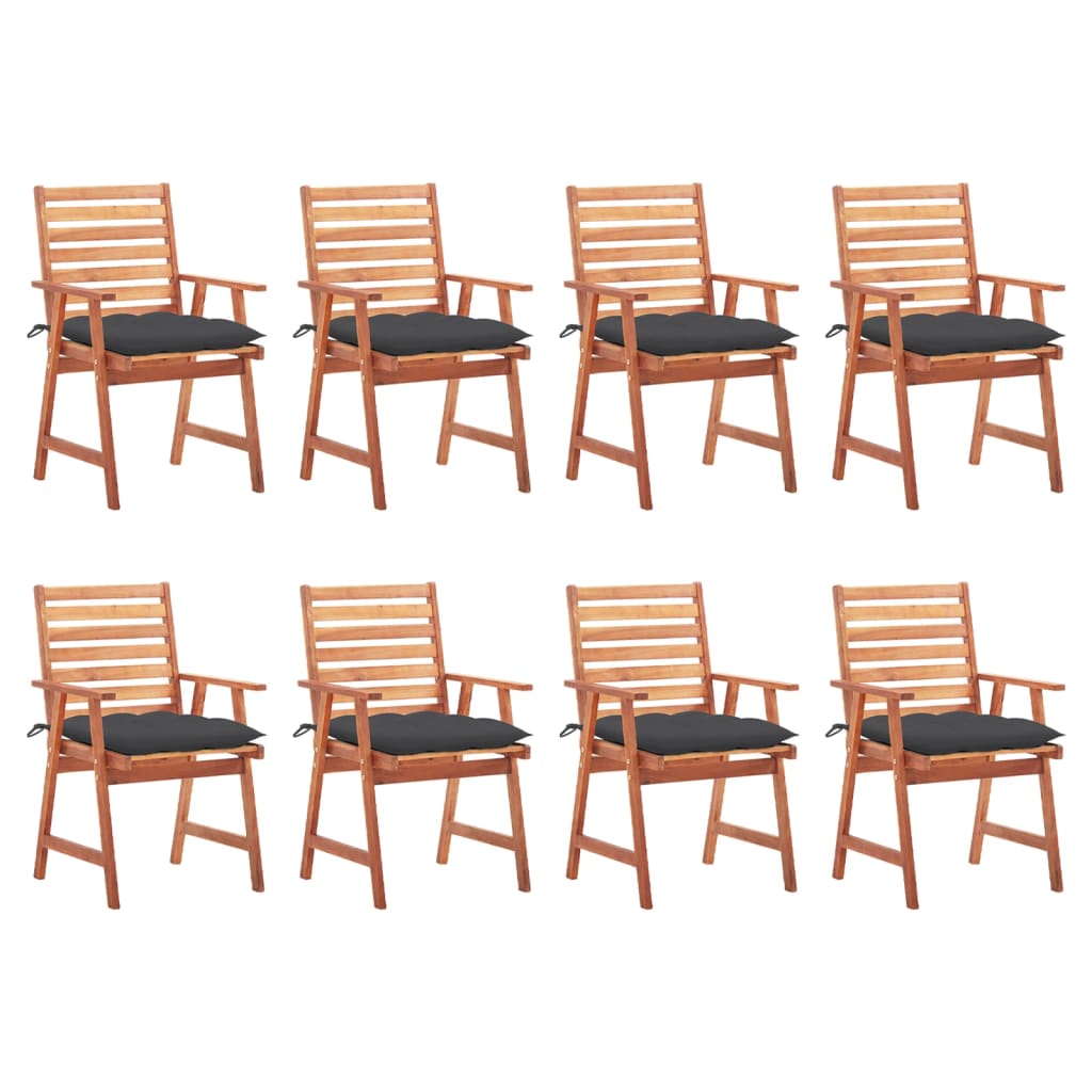 vidaXL Patio Dining Chairs Outdoor Patio Chair with Cushions Solid Wood Acacia-9