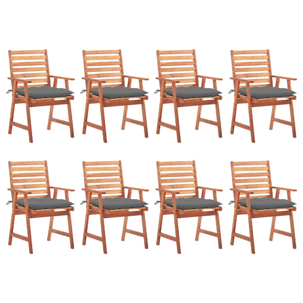 vidaXL Patio Dining Chairs Outdoor Patio Chair with Cushions Solid Wood Acacia-26