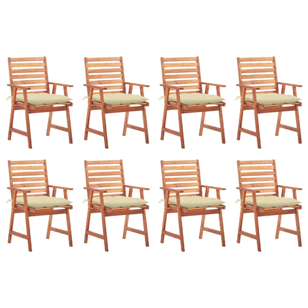 vidaXL Patio Dining Chairs Outdoor Patio Chair with Cushions Solid Wood Acacia-21