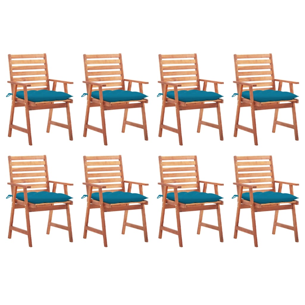 vidaXL Patio Dining Chairs Outdoor Patio Chair with Cushions Solid Wood Acacia-54