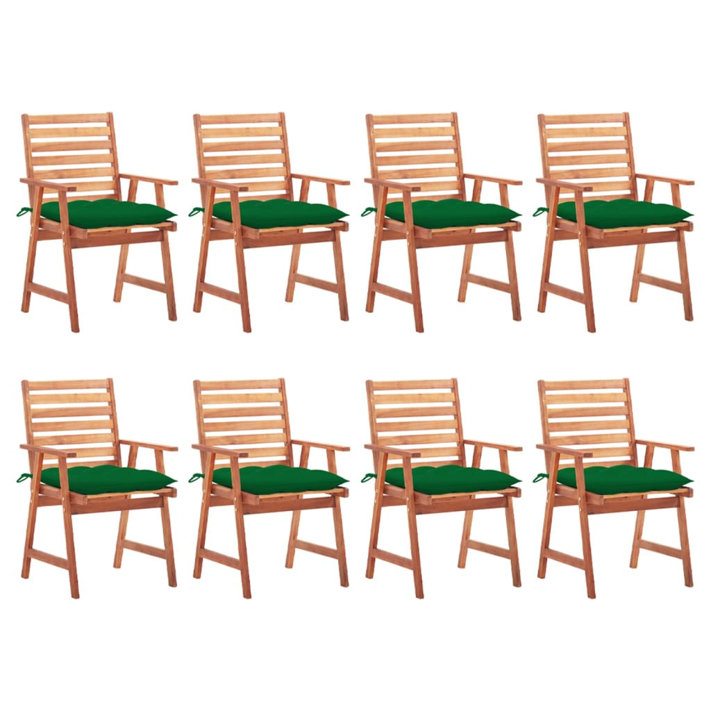 vidaXL Patio Dining Chairs Outdoor Patio Chair with Cushions Solid Wood Acacia-31