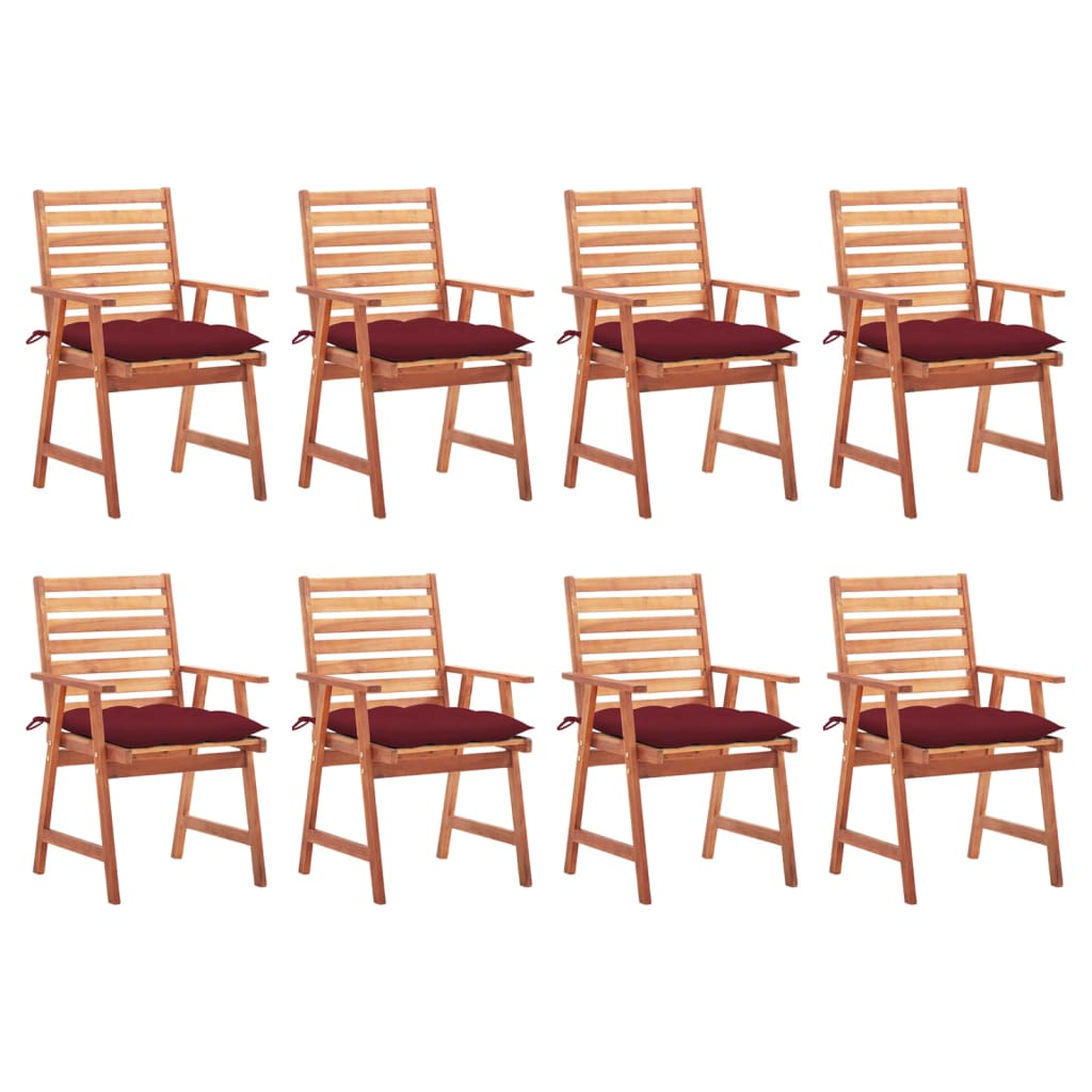 vidaXL Patio Dining Chairs Outdoor Patio Chair with Cushions Solid Wood Acacia-50