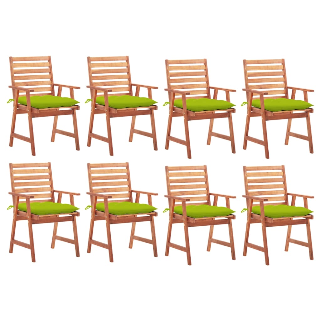 vidaXL Patio Dining Chairs Outdoor Patio Chair with Cushions Solid Wood Acacia-59