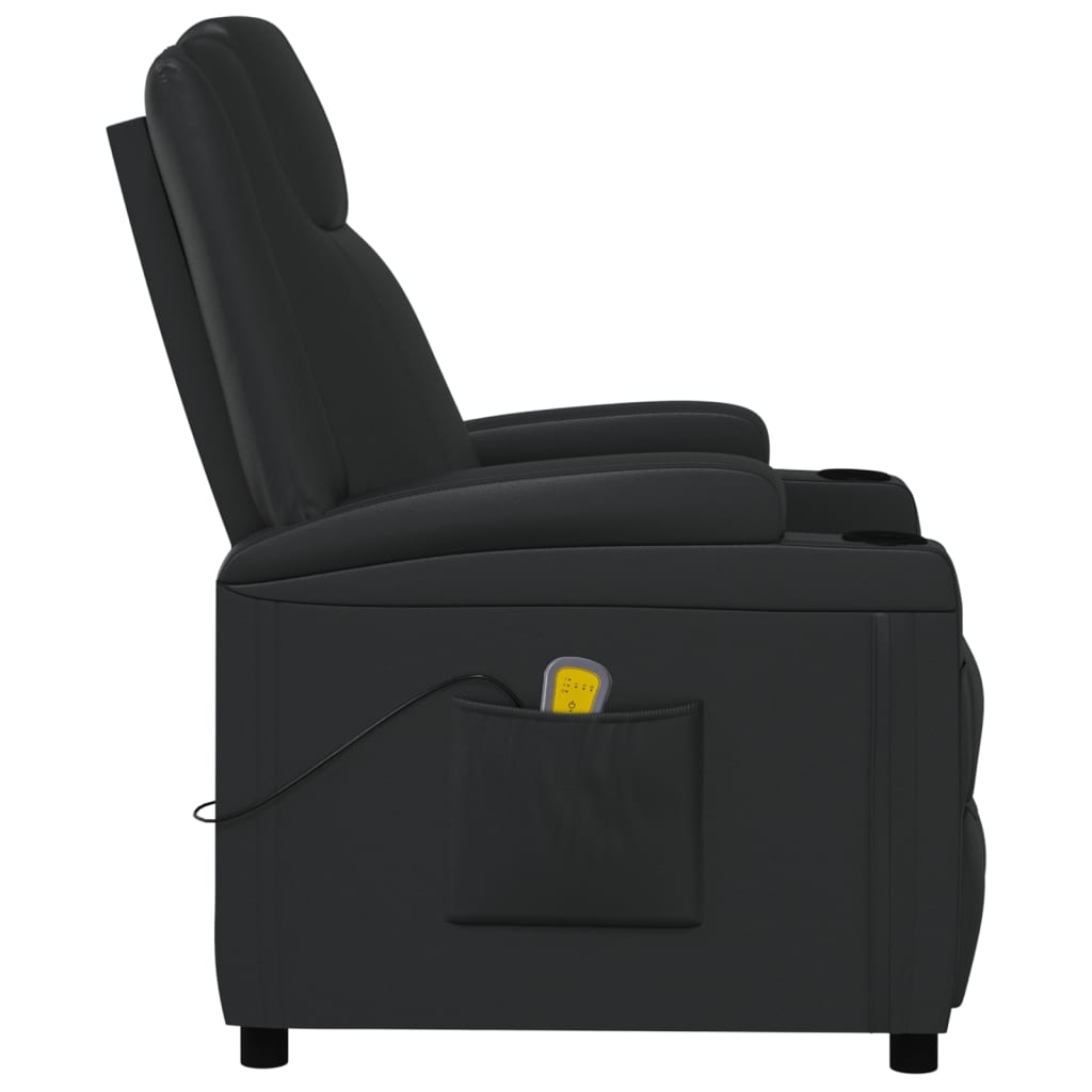 vidaXL Massage Chair Black Faux Leather-2