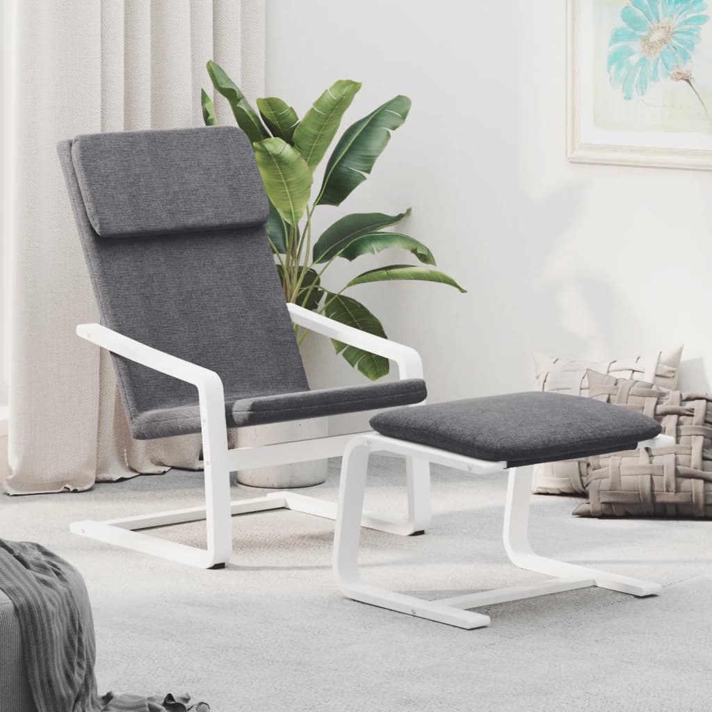 vidaXL Chair Armchair Accent Chair Living Room Furniture with Footstool Fabric-7