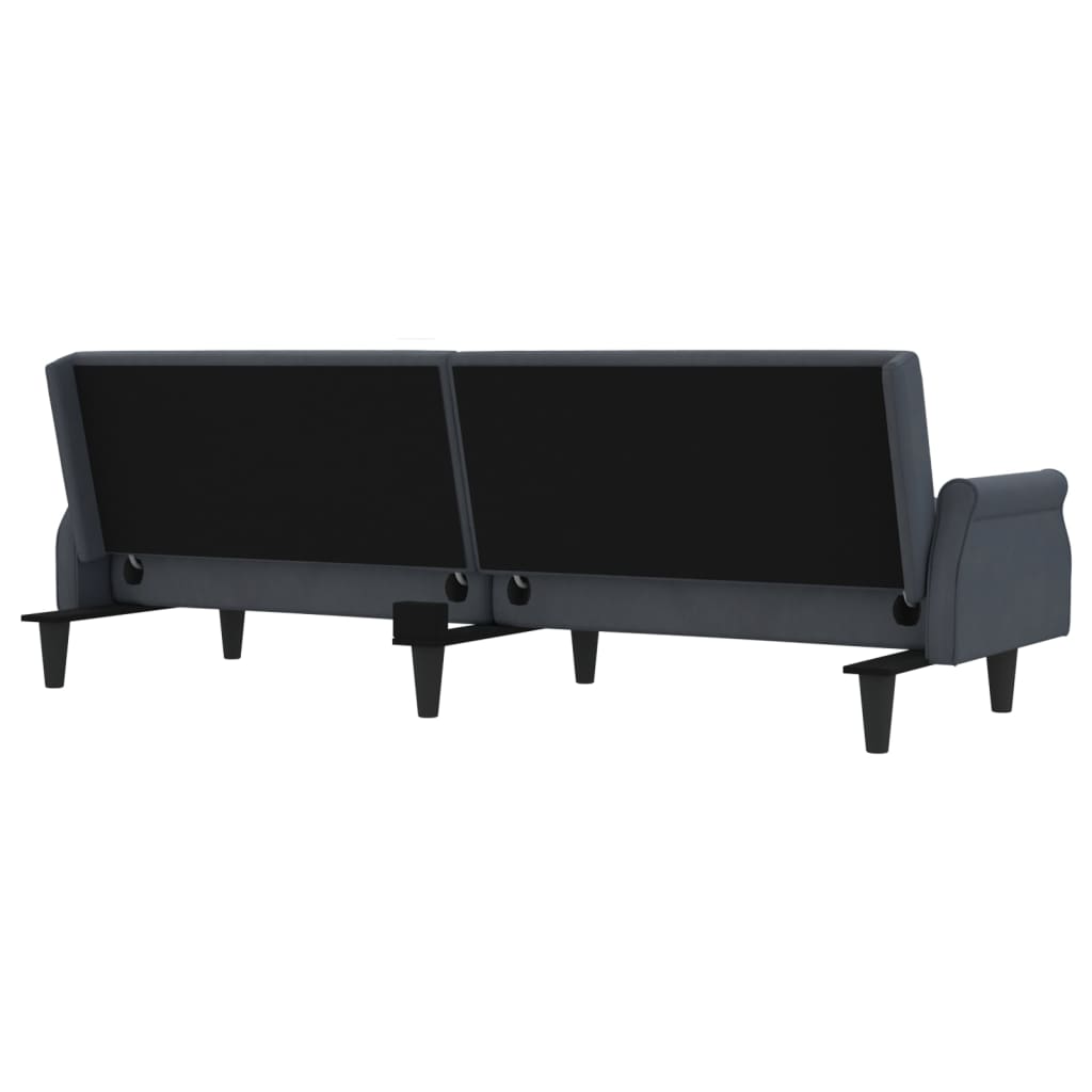Modern black sofa on a white background