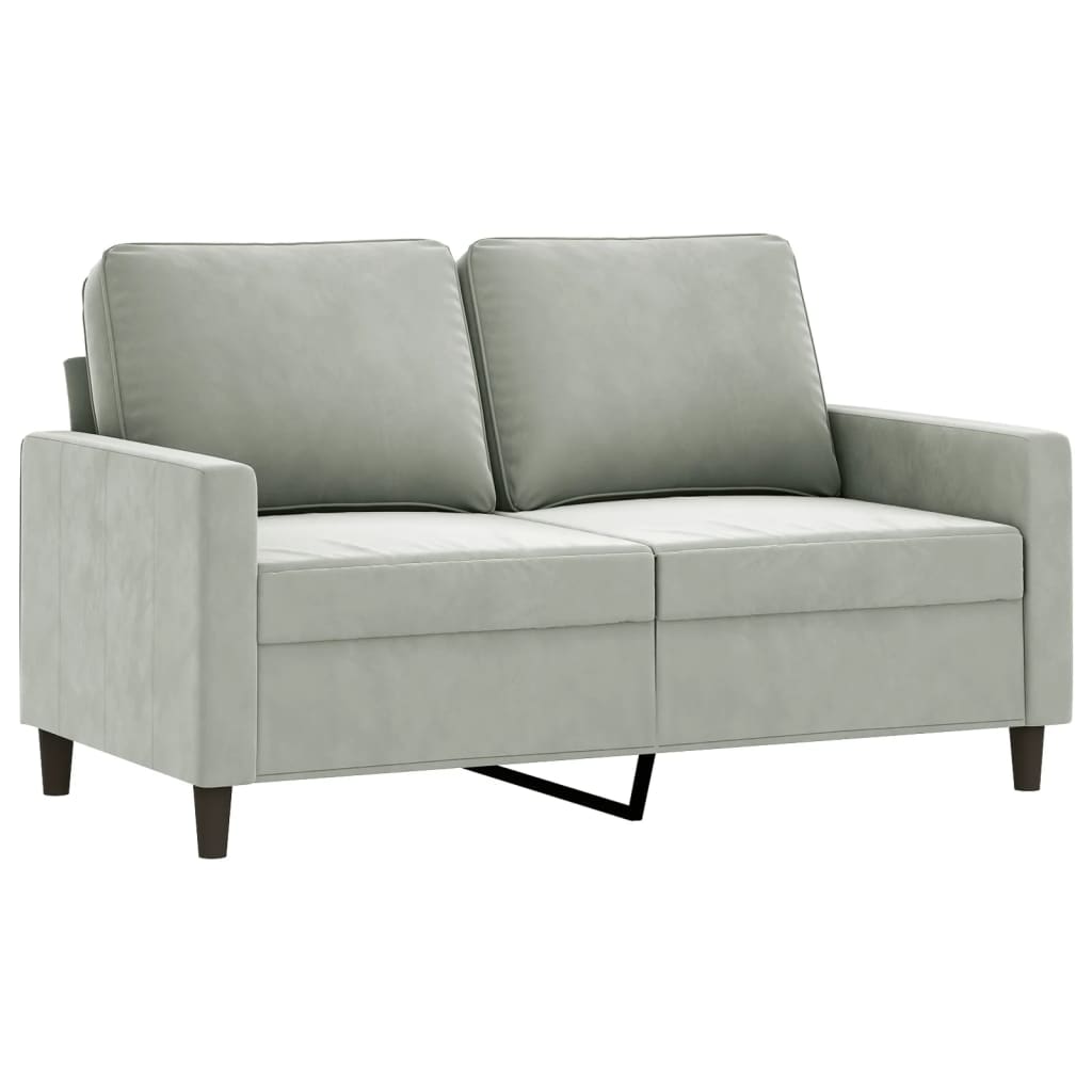vidaXL 3 Piece Sofa Set with Pillows Light Gray Velvet-2