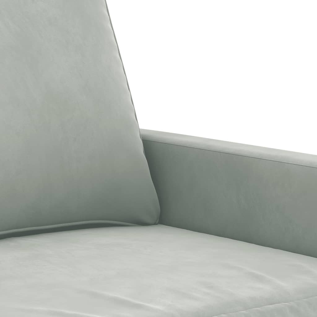 vidaXL 3 Piece Sofa Set with Pillows Light Gray Velvet-4
