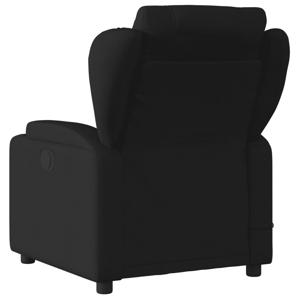 vidaXL Massage Recliner Chair Black Fabric-4