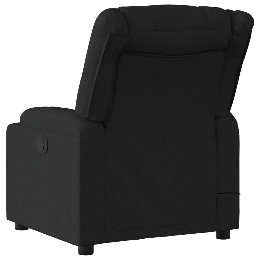 vidaXL Massage Recliner Chair Black Fabric-4