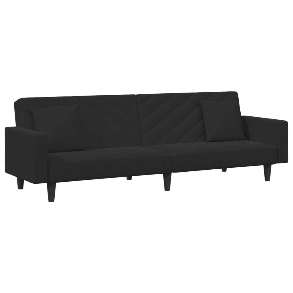 vidaXL 2 Piece Sofa Set with Pillows Black Velvet-3