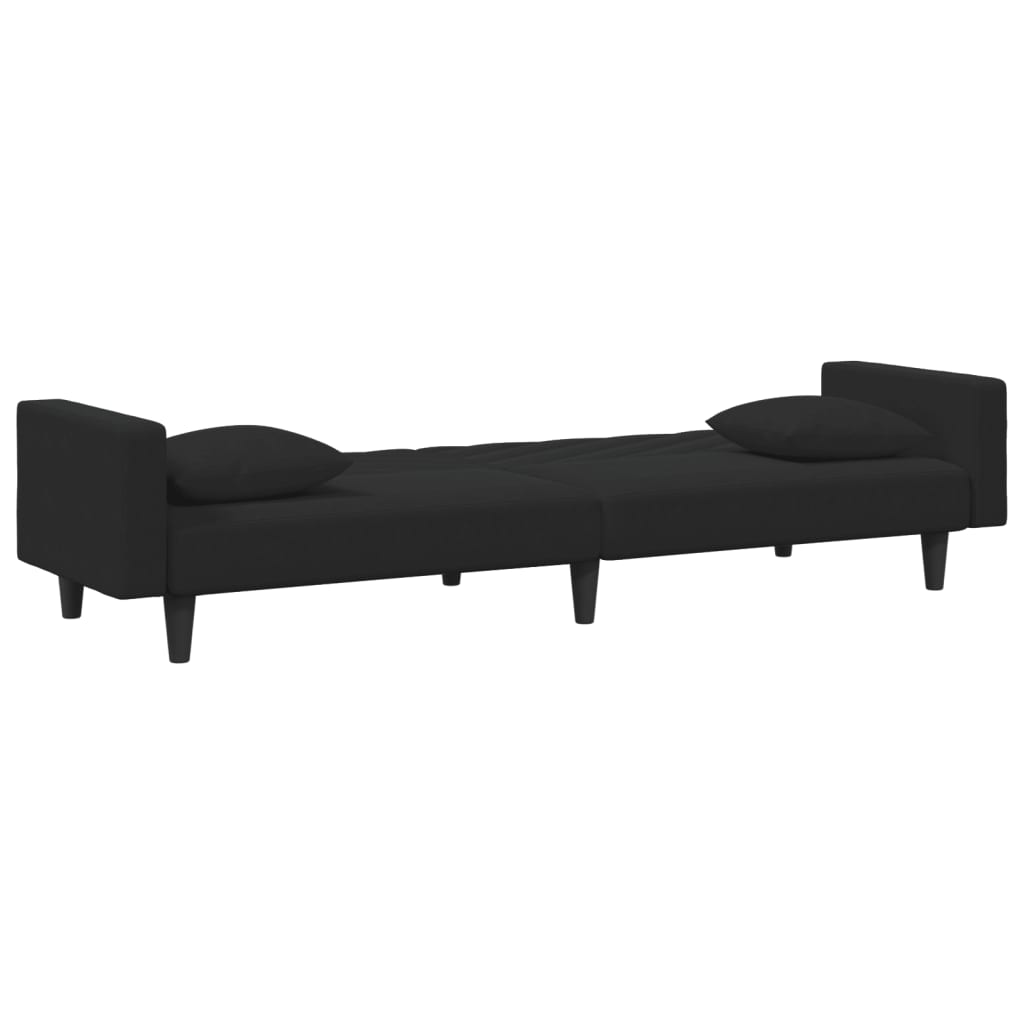 vidaXL 2 Piece Sofa Set with Pillows Black Velvet-4