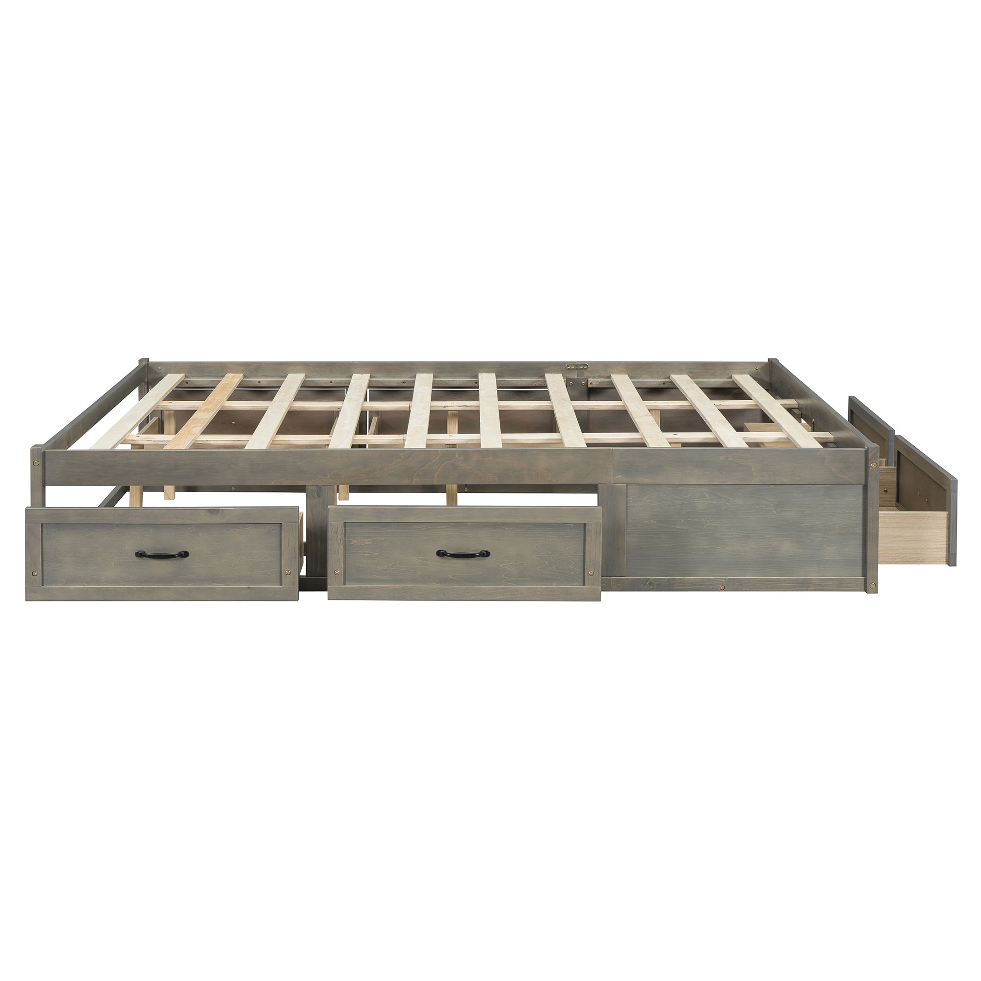 Queen Size Platform Bed with 6 Storage Drawers