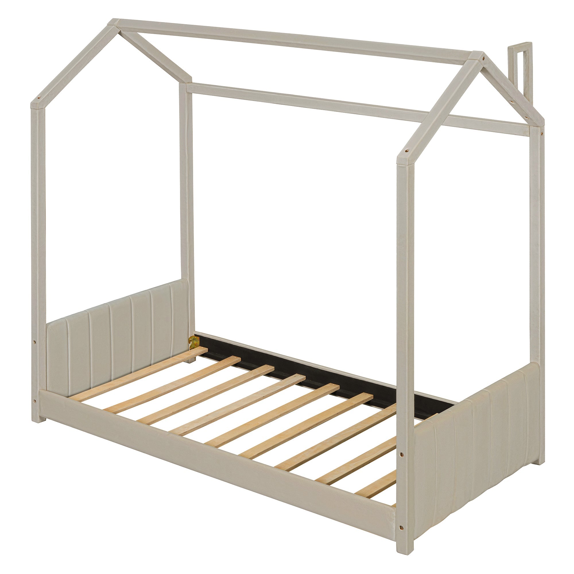Twin Size Velvet House Bed Wood Bed