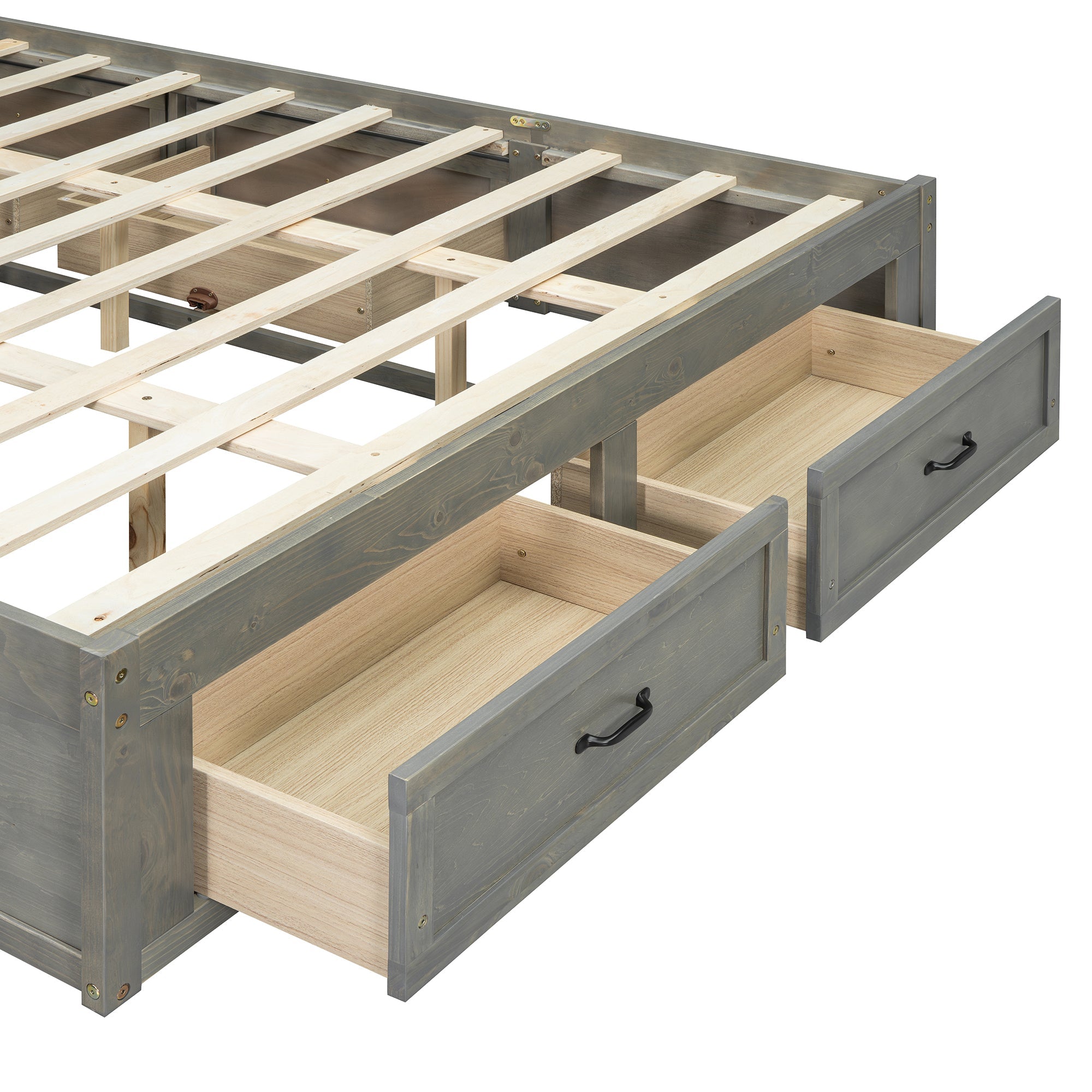 Queen Size Platform Bed with 6 Storage Drawers