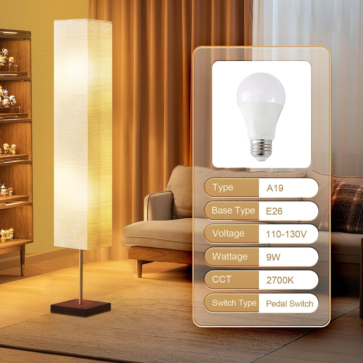 Floor Lamp With Adjustable Color Temperature