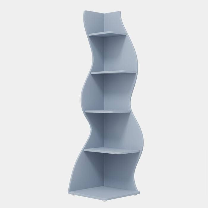 Wavy shelf with multiple levels on a light gray background