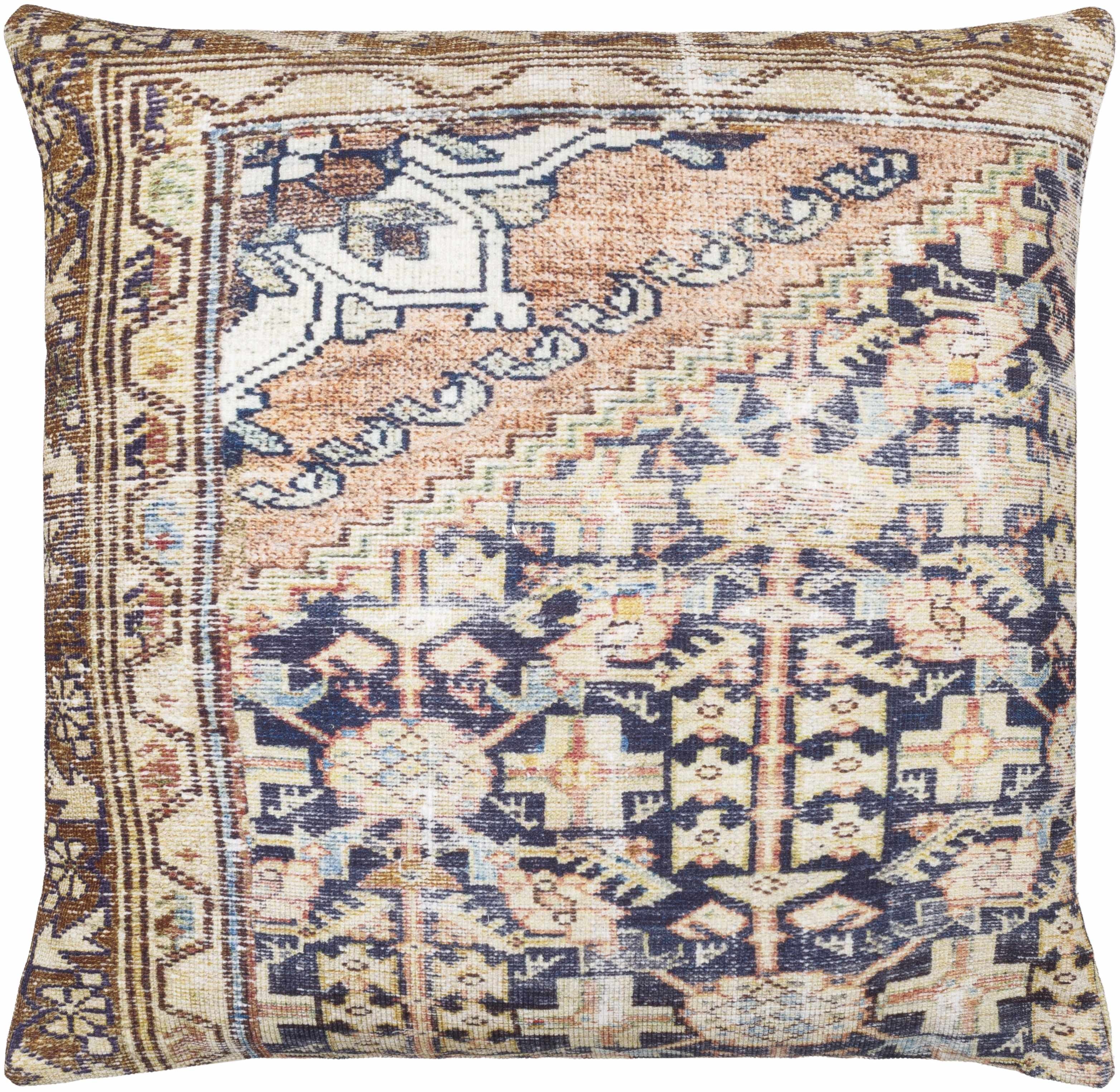 Decorative pillow with intricate pattern on a plain background