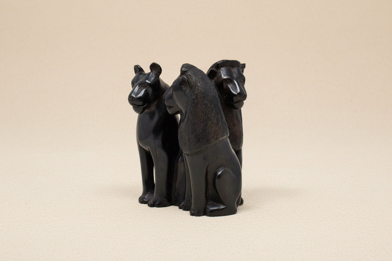 Black panther figurine on a white background