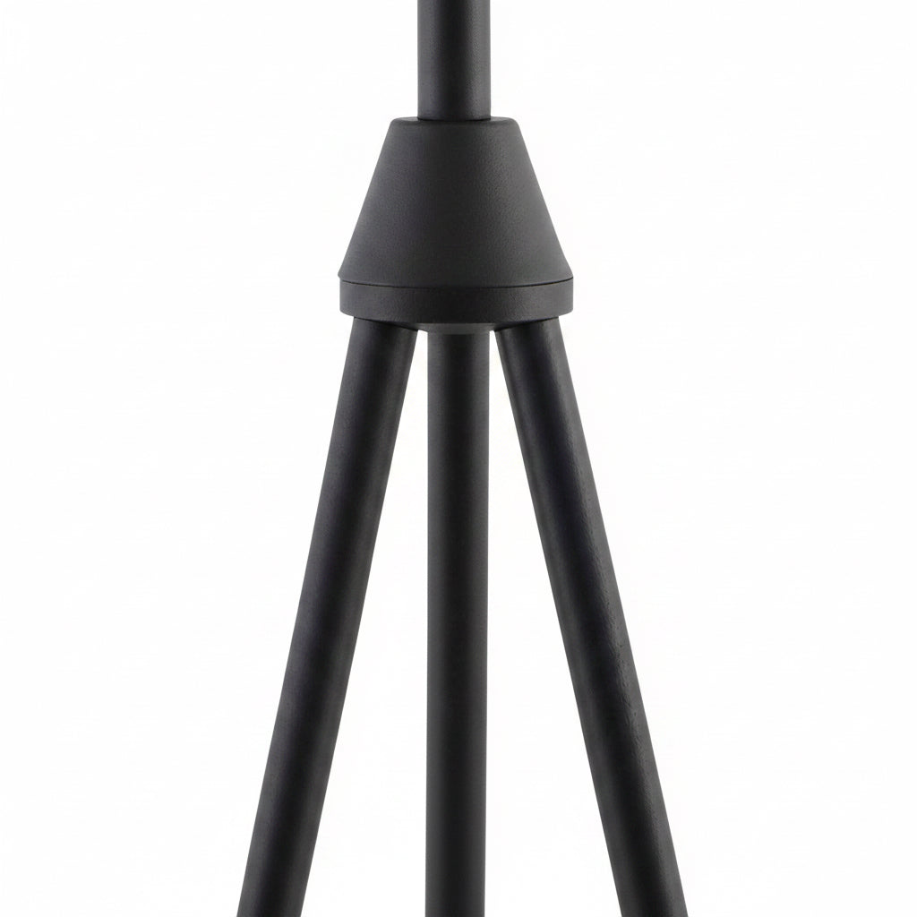 Black tripod stand on a white background