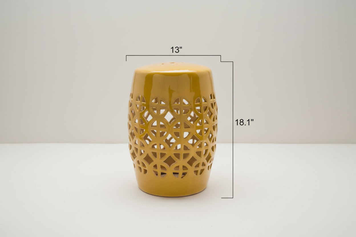 Yellow Ceramic Side Table-4