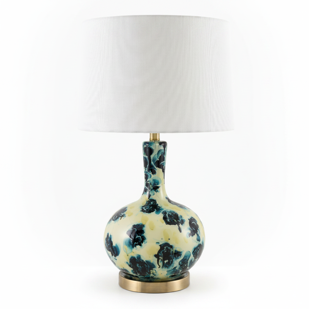 Hardy Haus Soft White Traditional Table Lamp with Linen Details