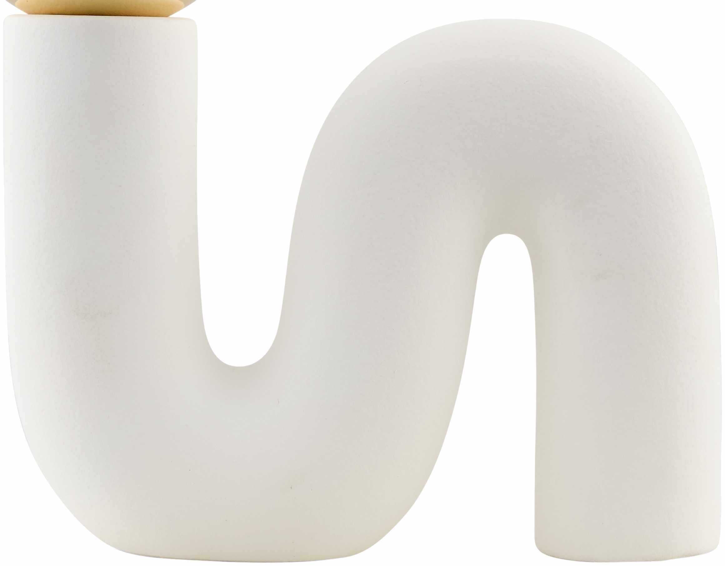 White ceramic letter 'U' on a white background